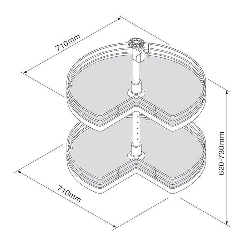 Innostor Plus 3/4 Carousel To Suit 900 x 900mm L Shaped Corner Base Cabinet