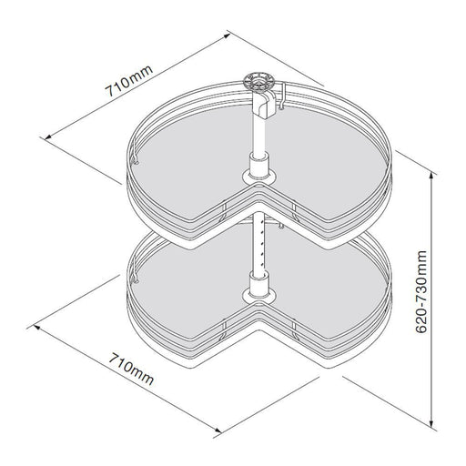 Innostor Plus 3/4 Carousel To Suit 900 x 900mm L Shaped Corner Base Cabinet