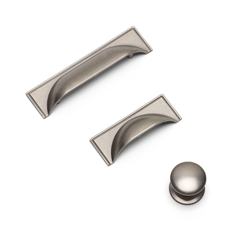 WINDSOR Cup Handle Kitchen/Bedroom Door Handle Pewter