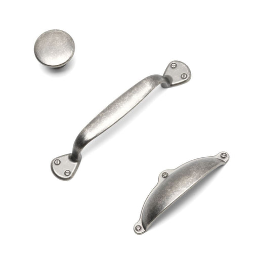Finsbury D Kitchen/Bedroom Door Handle Pewter - 96mm Centres (145mm Overall Length)