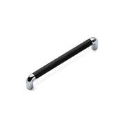 LANY KNURLED D Handle Kitchen/Bedroom Door Handle Black / Chrome (Various Sizes) - 160mm Hole Centres (175mm Overall