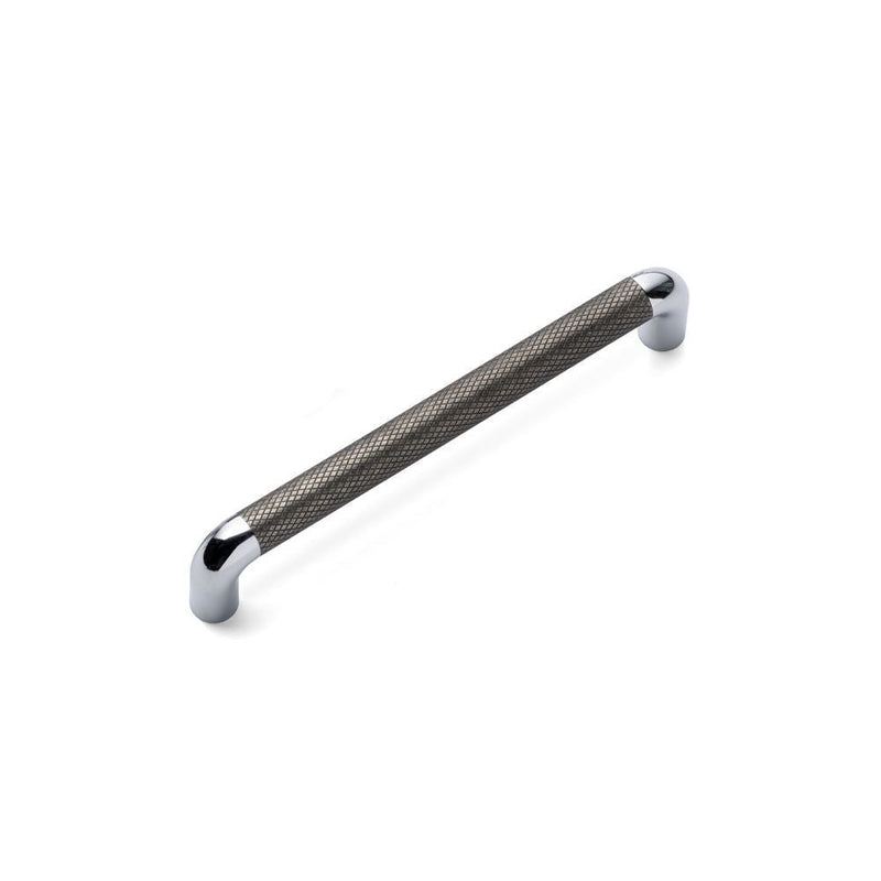 LANY KNURLED D Handle Kitchen/Bedroom Door Handle Pewter / Chrome (Various Sizes) - 160mm Hole Centres (175mm Overall