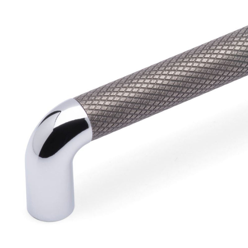 LANY KNURLED D Handle Kitchen/Bedroom Door Handle Pewter / Chrome (Various Sizes)