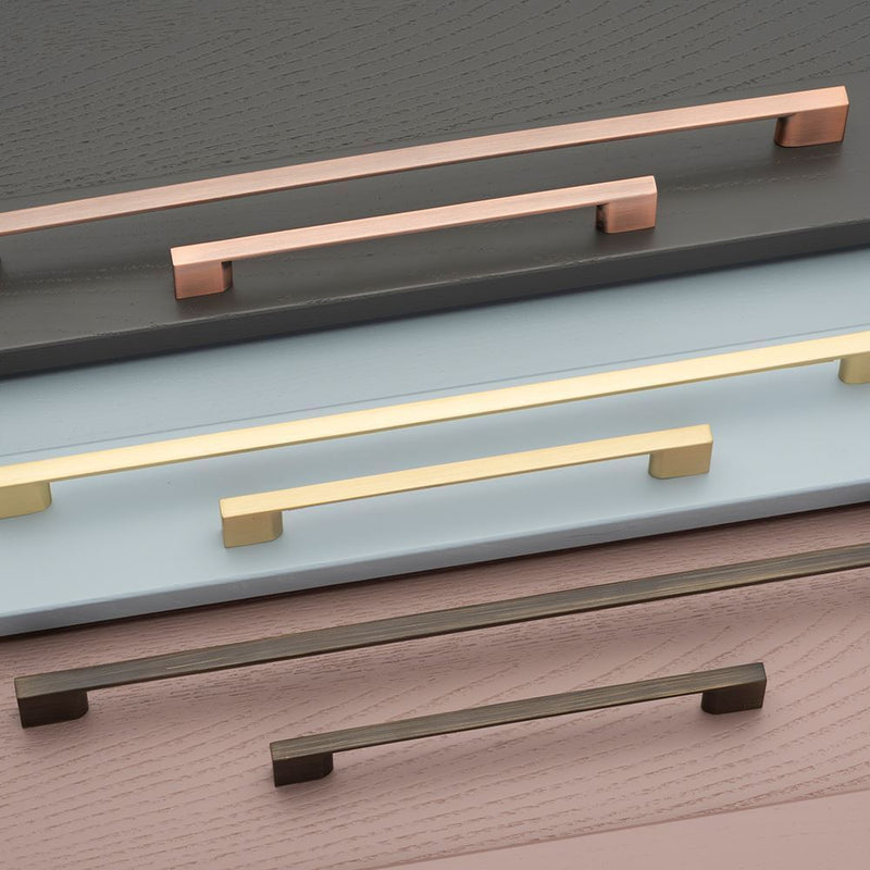 SLIM SQUARE D Handle Kitchen/Bedroom Door Handle Antique Copper