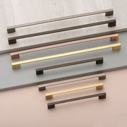 SLIM SQUARE D Handle Kitchen/Bedroom Door Handle Antique Copper