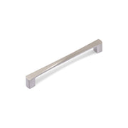 RENNE D Handle Kitchen/Bedroom Door Handle Brushed Nickel (Various Sizes) - 160mm Hole Centres (166mm Overall Length)
