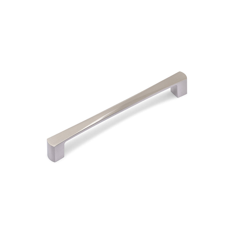 RENNE D Handle Kitchen/Bedroom Door Handle Brushed Nickel (Various Sizes) - 160mm Hole Centres (166mm Overall Length)