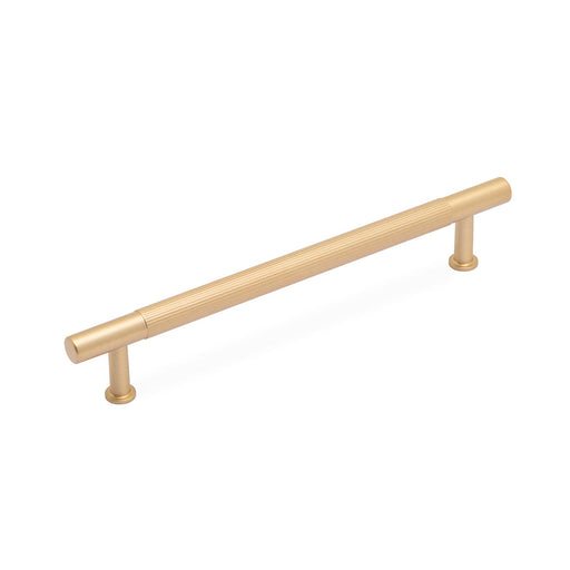 LINEA T Bar Handle Kitchen/Bedroom Door Handle Satin Brass (Various Sizes) - 160mm Hole Centres (200mm Overall Length)