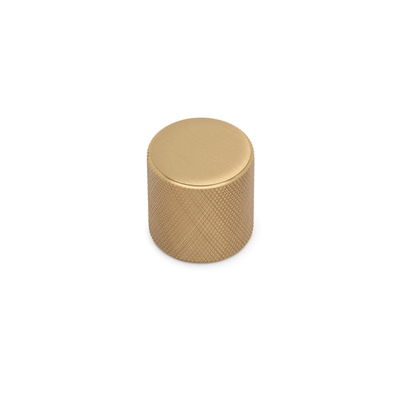 FENDER KNURLED Round Knob Kitchen/Bedroom Door Handle Satin Brass