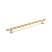 FENDER KNURLED T Bar Handle Kitchen/Bedroom Door Handle Satin Brass (Various Sizes) - 224mm Hole Centres (278mm Overall