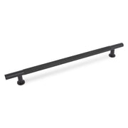 FENDER KNURLED T Bar Handle Kitchen/Bedroom Door Handle Matt Black (Various Sizes) - 224mm Hole Centres (278mm Overall
