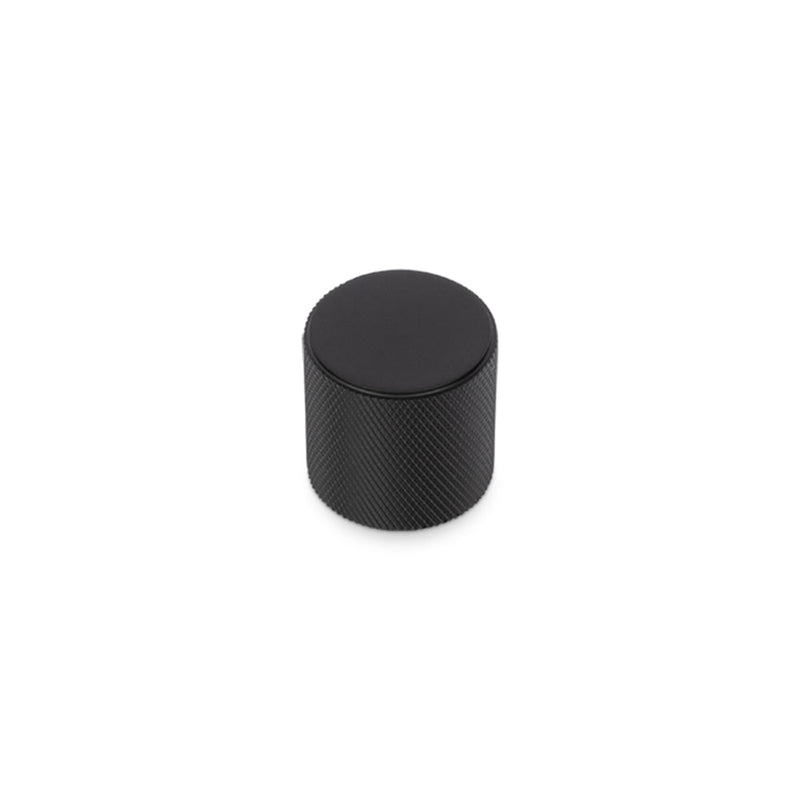 FENDER KNURLED Round Knob Kitchen/Bedroom Door Handle Matt Black