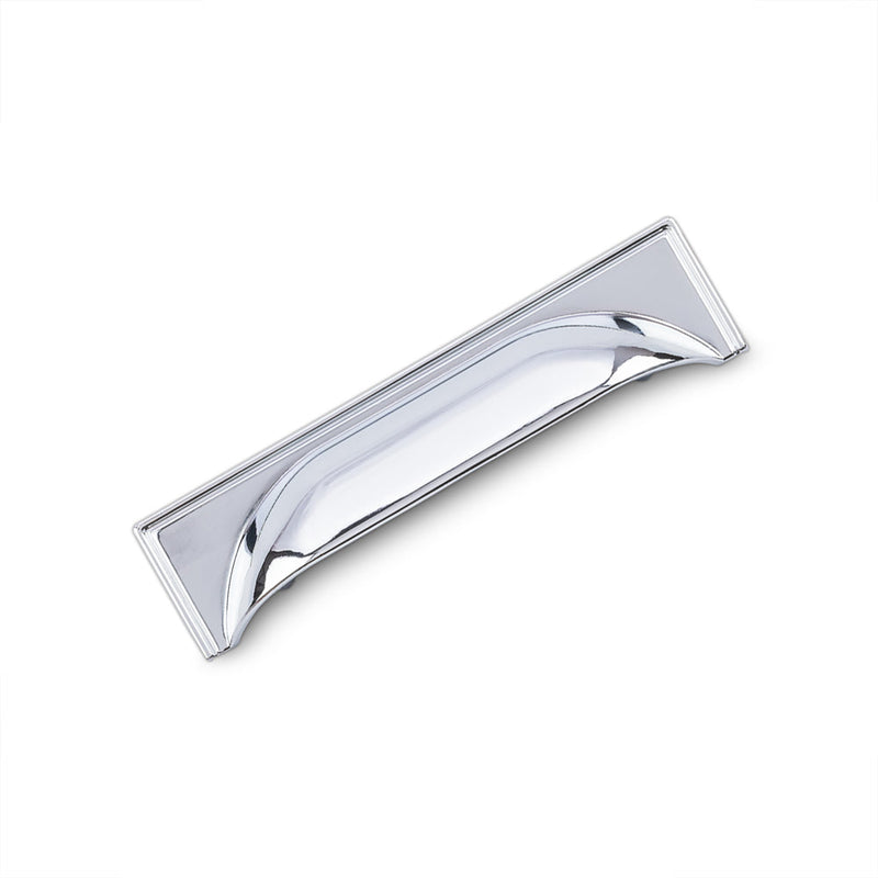 WINDSOR Cup Handle Kitchen/Bedroom Door Handle Chrome - 96mm Hole Centres (145mm Overall Length)