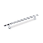 FENDER KNURLED T Bar Handle Kitchen/Bedroom Door Handle Chrome (Various Sizes) - 160mm Hole Centres (215mm Overall
