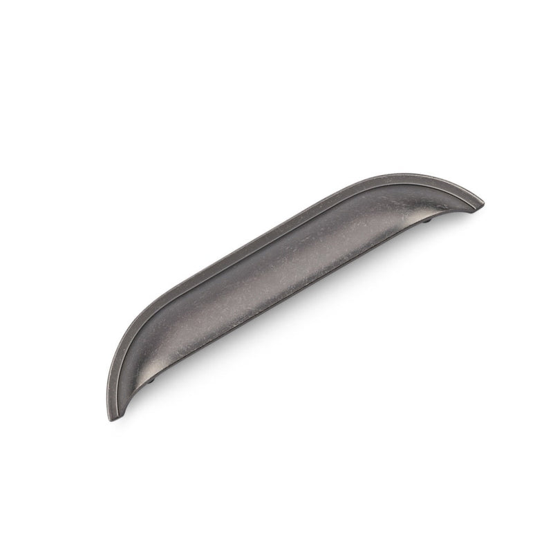WINDSOR Shell Handle Kitchen/Bedroom Door Handle Pewter - 128mm Hole Centres (174mm Overall Length)