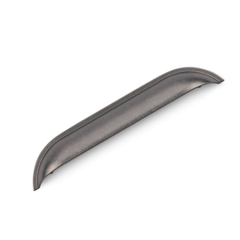 WINDSOR Shell Handle Kitchen/Bedroom Door Handle Pewter - 160mm Hole Centres (206mm Overall Length)