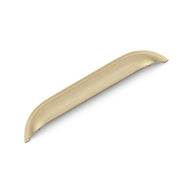 WINDSOR Shell Handle Kitchen/Bedroom Door Handle Satin Brass - 160mm Hole Centres (206mm Overall Length)