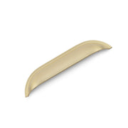 WINDSOR Shell Handle Kitchen/Bedroom Door Handle Satin Brass - 128mm Hole Centres (174mm Overall Length)