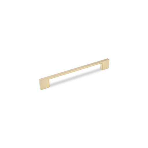 SLIM SQUARE D Handle Kitchen/Bedroom Door Handle Satin Brass - 160mm Centres (188mm Overall Length)