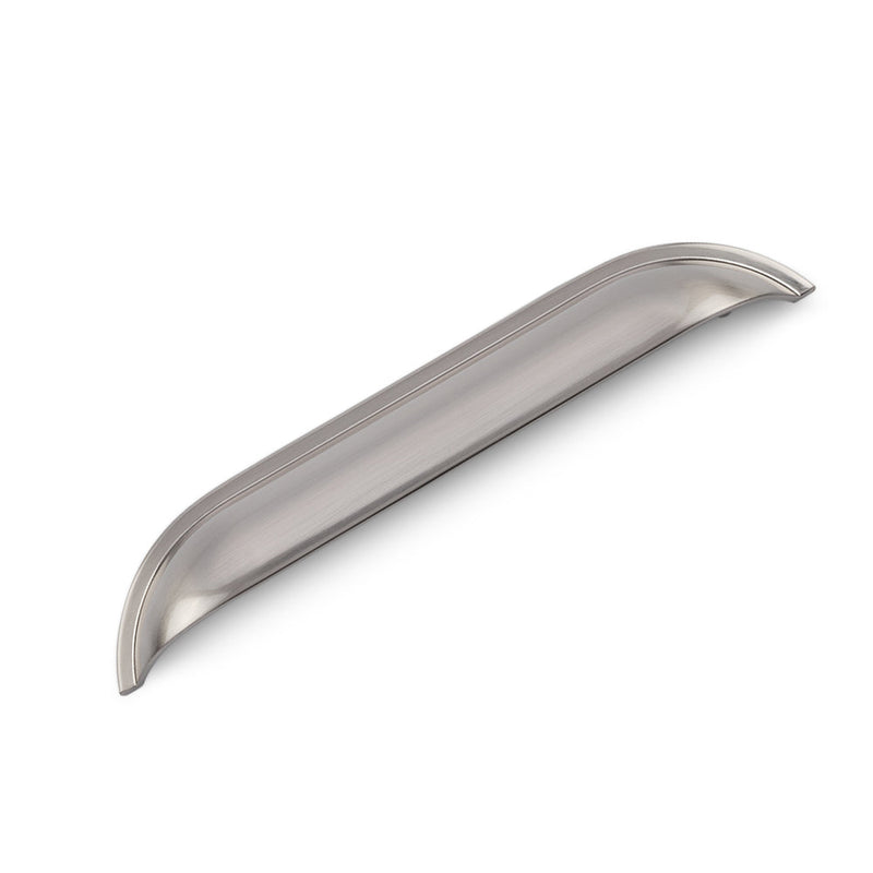 WINDSOR Shell Handle Kitchen/Bedroom Door Handle Brushed Nickel - 160mm Hole Centres (206mm Overall Length)