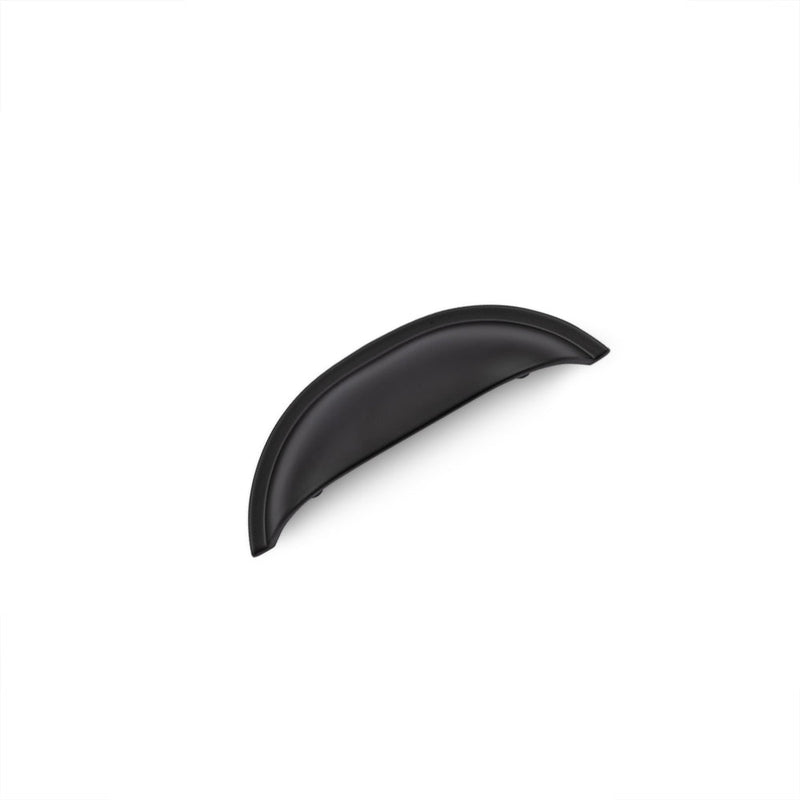 WINDSOR Shell Handle Kitchen/Bedroom Door Handle Matt Black - 64mm Hole Centres (110mm Overall Length)