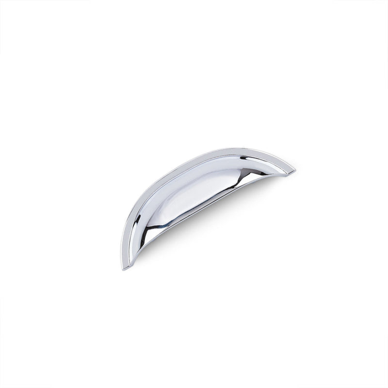 WINDSOR Shell Handle Kitchen/Bedroom Door Handle Chrome - 64mm Hole Centres (110mm Overall Length)