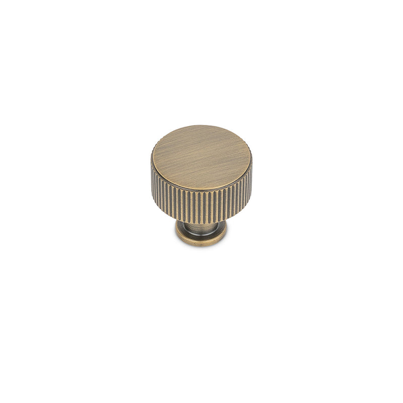 Linea Round Post Knob Kitchen/Bedroom Door Handle Antique Brass