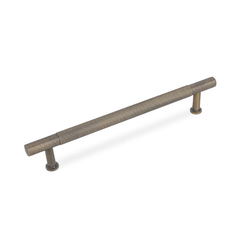 LINEA T Bar Handle Kitchen/Bedroom Door Handle Antique Brass (Various Sizes) - 160mm Hole Centres (200mm Overall Length)