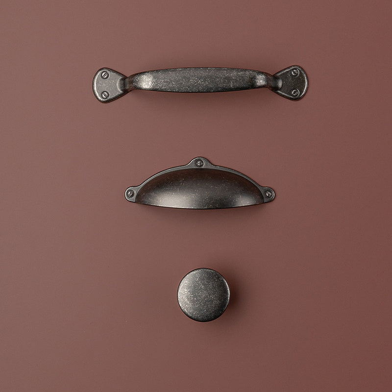 Finsbury D Kitchen/Bedroom Door Handle Pewter - 96mm Centres (145mm Overall Length)