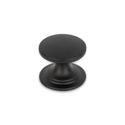 WINDSOR Round Knob Handle Kitchen/Bedroom Door Handle Matt Black - 38mm Diameter