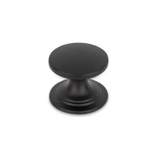 WINDSOR Round Knob Handle Kitchen/Bedroom Door Handle Matt Black - 38mm Diameter