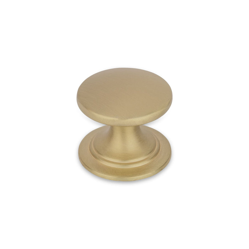 WINDSOR Round Knob Handle Kitchen/Bedroom Door Handle Satin Brass - 38mm Diameter