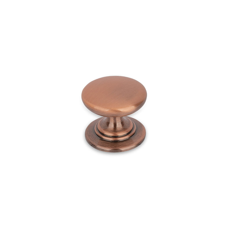 WINDSOR Round Knob Handle Kitchen/Bedroom Door Handle Antique Copper - 32mm Diameter