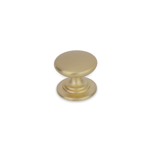 WINDSOR Round Knob Handle Kitchen/Bedroom Door Handle Satin Brass - 32mm Diameter