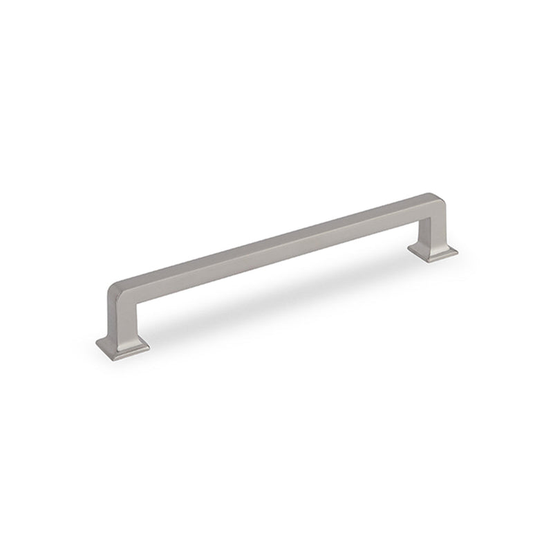 INES D Handle Kitchen/Bedroom Door Handle Brushed Nickel (Various Sizes) - 160mm Hole Centres (176mm Overall Length)