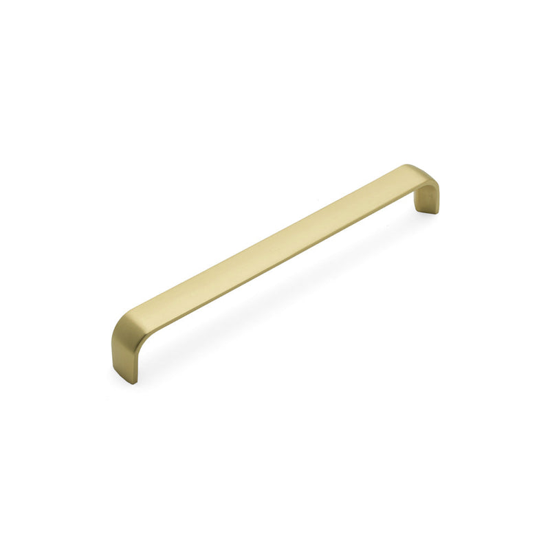 Camden D Kitchen/Bedroom Door Handle Satin Brass (Various Sizes) - 128mm Hole Centres (136mm Overall Length)