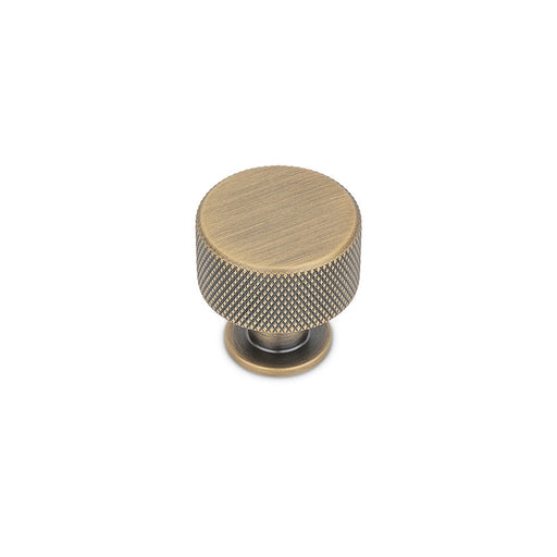 FENDER KNURLED Round Post Knob Kitchen/Bedroom Door Handle Antique Brass