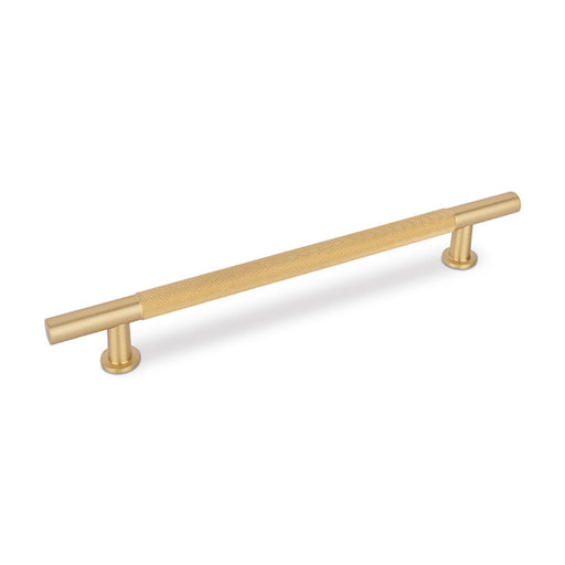 FENDER KNURLED T Bar Handle Kitchen/Bedroom Door Handle Satin Brass (Various Sizes) - 160mm Hole Centres (215mm Overall