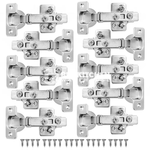 10 PACK 110 Degree Full Overlay Soft Close Kitchen Cabinet Door Hinges Adjustable Inc Backplates