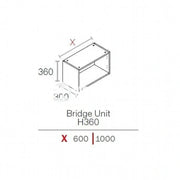 1000mm Kitchen Bridging Cabinet 360mm High  White
