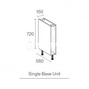150mm Kitchen Base Cabinet  White
