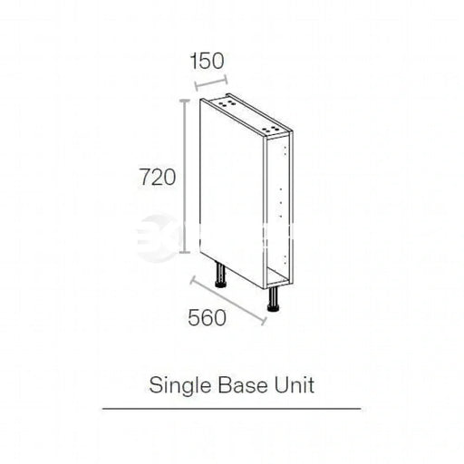 150mm Kitchen Base Cabinet  White