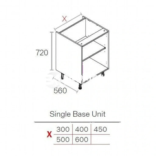 300mm Kitchen Base Cabinet  White
