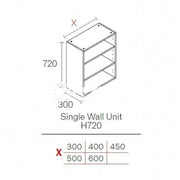 300mm Kitchen Wall Cabinet White