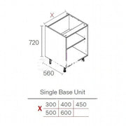 400mm Kitchen Base Cabinet  White