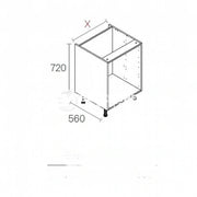 500mm Kitchen Drawer Cabinet  White