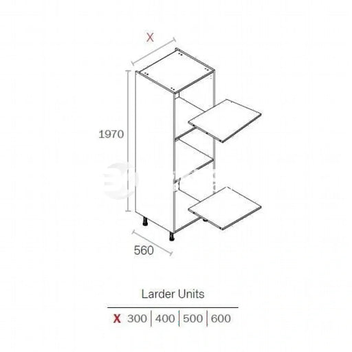 600mm Kitchen Larder Cabinet  White (1970mmH + Legs)