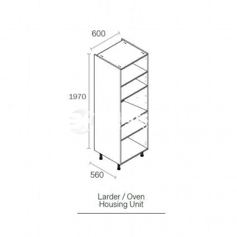 600mm Kitchen Tall Appliance Cabinet  White (1970mmH + Legs)