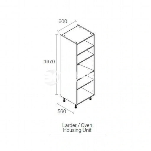 600mm Kitchen Tall Appliance Cabinet  White (1970mmH + Legs)