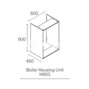 600mm Kitchen Boiler Cabinet 900mm High 450mm Deep  White